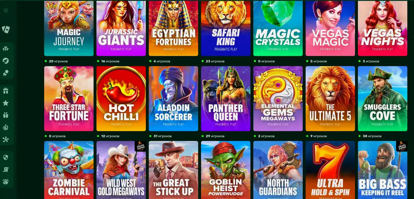 Cat casino интерфейс